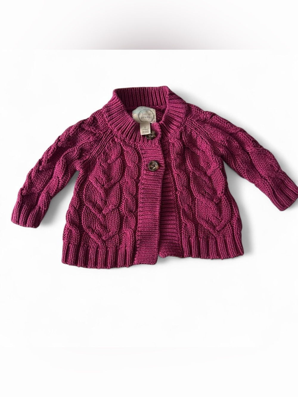 Little Peanut Berry Cable-Knit Button Cardigan Size 3-6 month